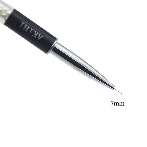 Akihi spiker tynn foringer penn uv gel maleri tegnebørster spiker Kunst linjer verktøy med hette: 7mm liner