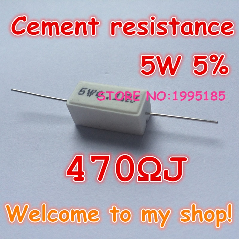 10 stks/partij 5 W 5% 470R J 470 Ohm Keramische Cement Vermogen Weerstand