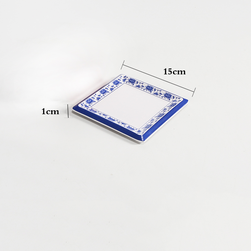 Food Grade Plastic Bone Plate Is Not Easy To Break Square Retro Classic Plate Restaurant Kitchen Dish: A