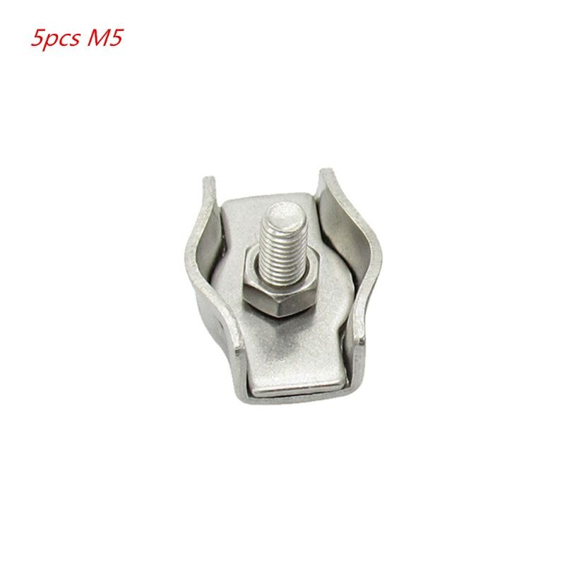 5 Pcs 304 Roestvrij Staaldraad Clip Enkele Grips Kabel Klem Marine Hardware: M5