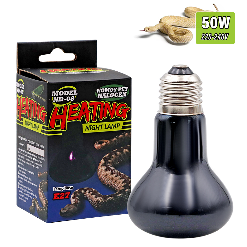 Lámpara de calefacción para mascotas, luz nocturna de calor para reptiles y serpientes, lámpara de serpiente anfibia, bombilla de calor para reptiles, luz UV AC220-240V: SCARLET