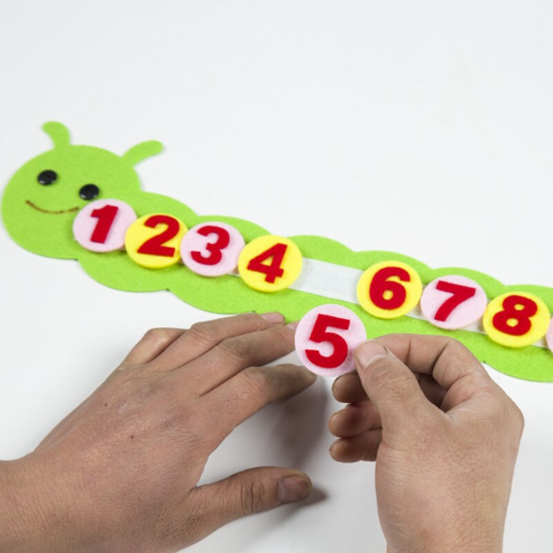 freundlicher Raupe nicht gewebte Tuch DIY Spielzeug freundlicher Manuelle FrüHenne Lernen Bildung Anzahl Sortierung Spielzeug Kindergarten Lehrmittel