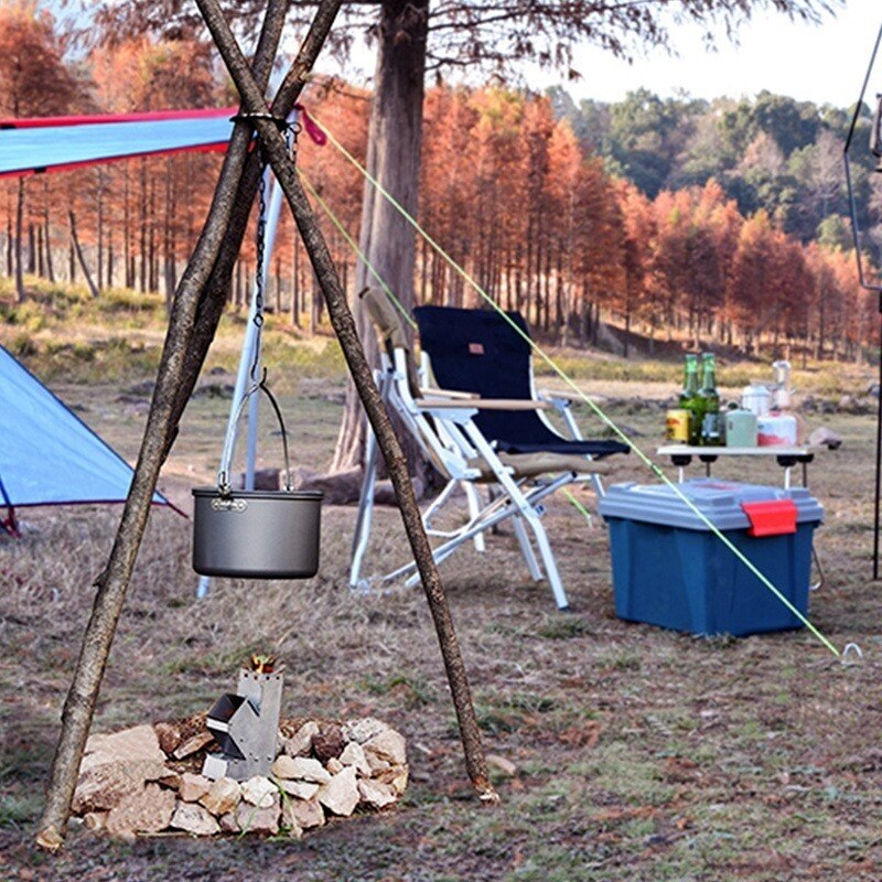 Köksredskap picknick gryta grill utomhusgrill stativ hängställning justerbar campinggrill hängande gryta set campinggrill