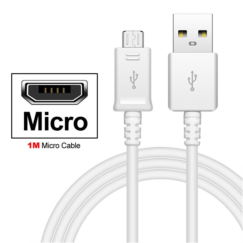 Voor Samsung Usb Charger Adapter Usb-kabel Voor Galaxy M21 A10 A50 A70 A51 A71 J3 J5 J7 A3 a5 A7 Note 4 5 S4 S6 S7 Rand: 1M Micro Cable