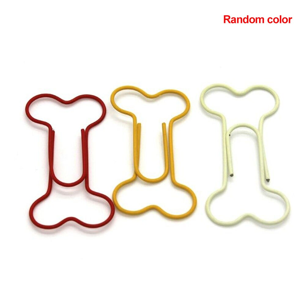 Student Dog Bone Shape Paper Clips Office Bookmark For Scrapbook Metal Useful Crafts 24pcs/pack School Supplies Art Projects