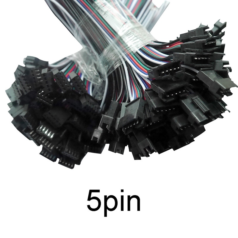 5pair~100pairs 3pin 4pin 5pin 6pin JST LED Connectors,Male And Female Connector for RGB RGBW RGBWW 3528 5050 SMD LED Strip Tape: 5pin / 5 PCS