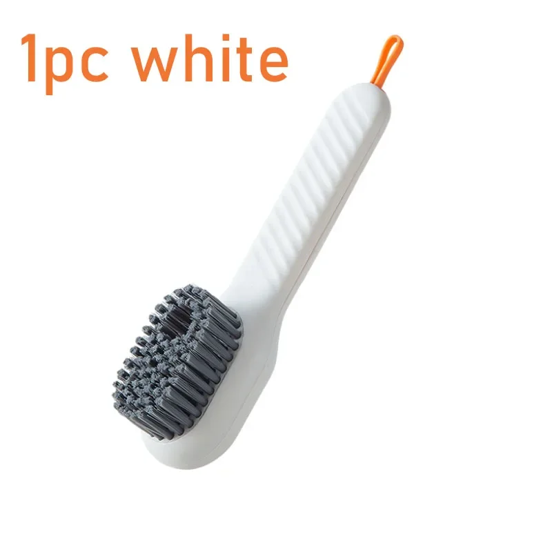 2/1pc weiche Borste flüssige Schuh reinigungs bürste langer Griff Wäsche bürste Schuh Kleidung Brett Reinigungs werkzeug: Licht Grau