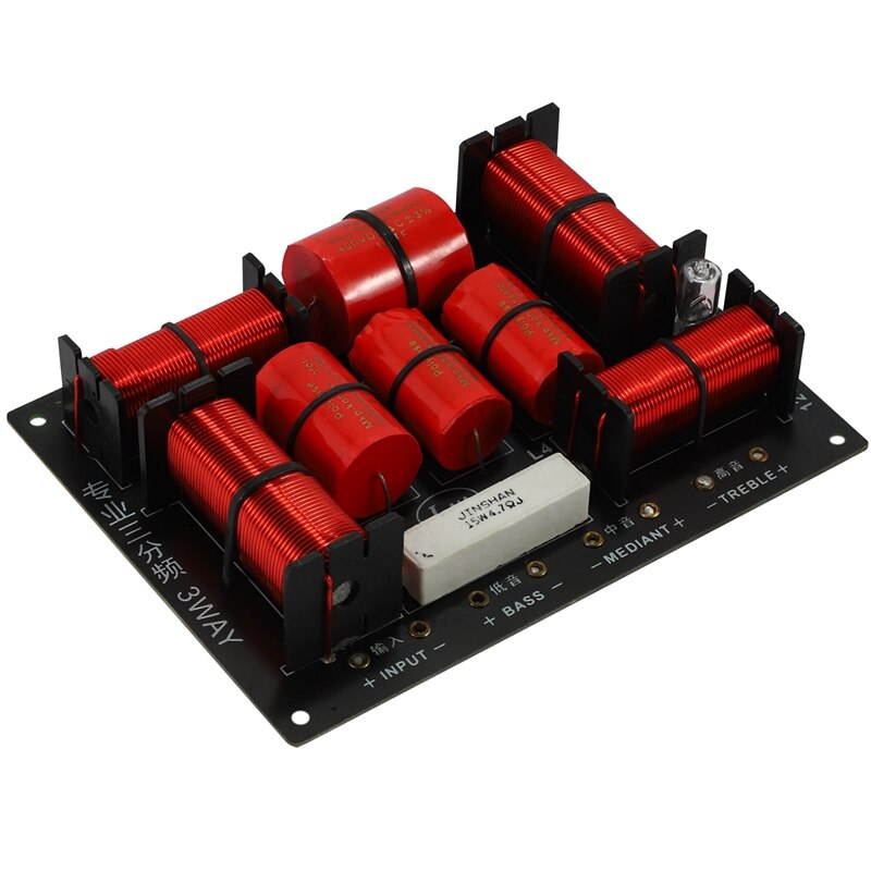 400W 3 Way Crossover Hifi Tweeter Midange Woofer Speaker Crossover 1250H/5000HZ with High-Pitched Protection 1PC