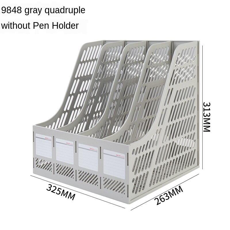 Bestand Doos Quadruple Document Frame Desktop File Storage Rack Plastic Multi-layer Opslag Houder Kantoorbenodigdheden: Style 3
