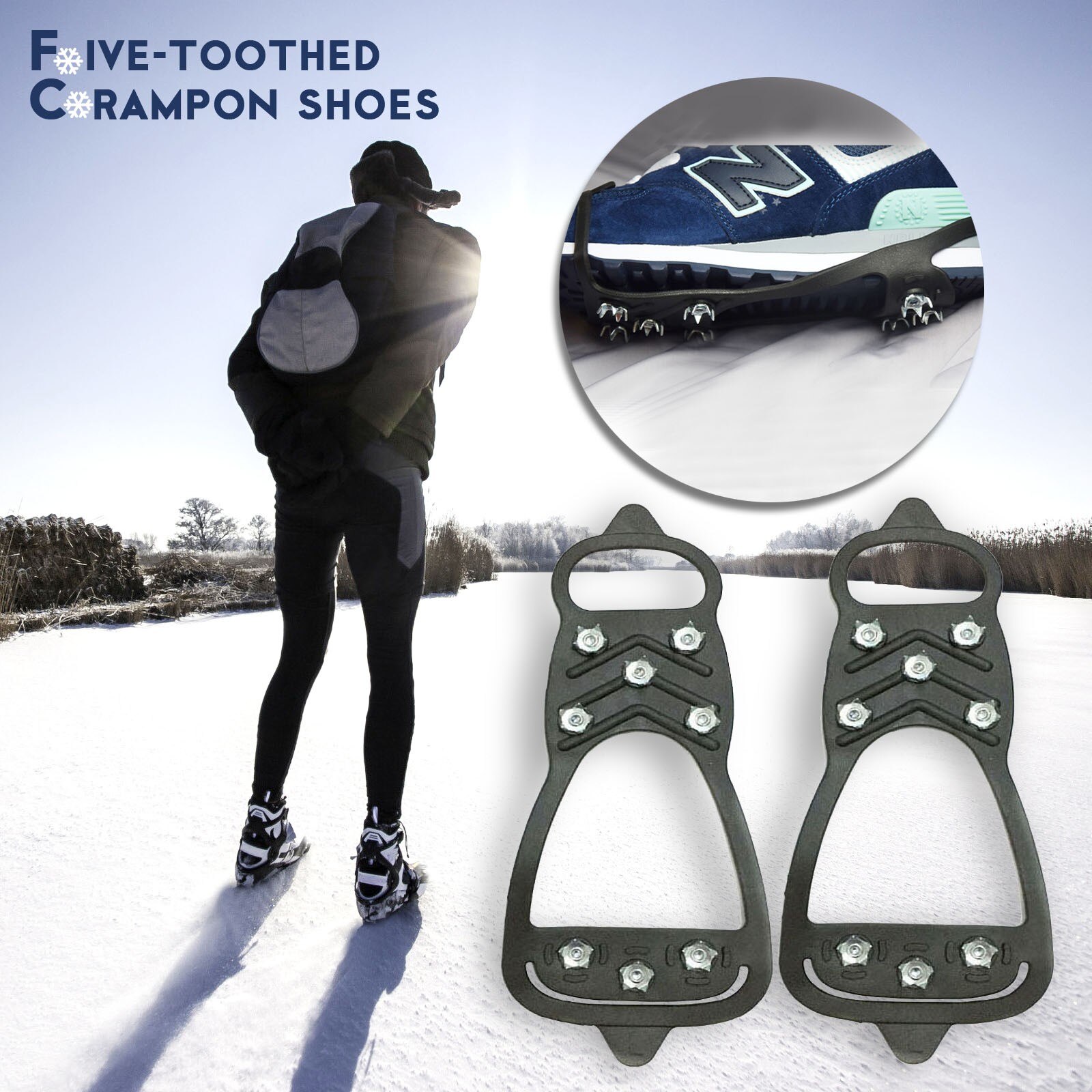 Anti-slip schoenspikes winter, stijgijzers voor wandelschoenen, schoen