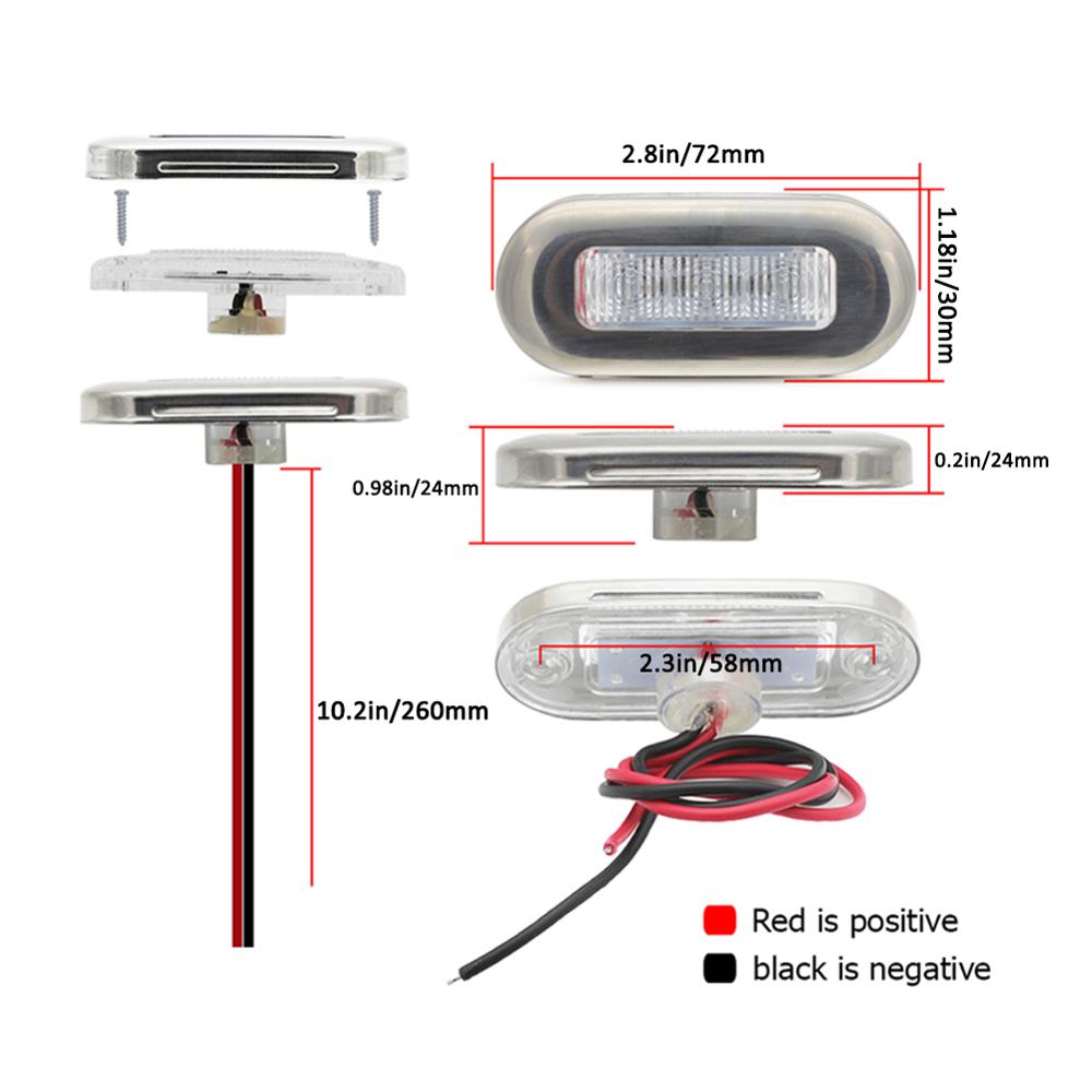 4x3 LED 12V bateau escalier pont côté marqueur lumières de courtoisie indicateur clignotant éclairage marin bateau accessoire feu arrière