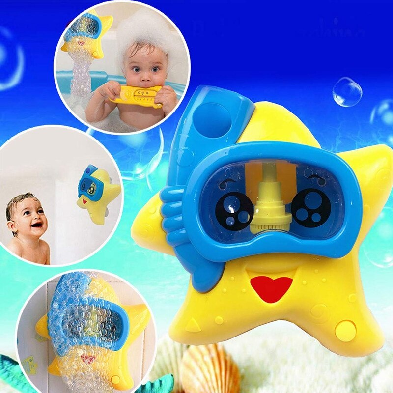 Baby Bad Speelgoed Zeester Elektrische Bubble Machine Kids Bad Spelen Water Speelgoed Bubble Maker Spit Bubble Zomer Zwembad Bad Speelgoed