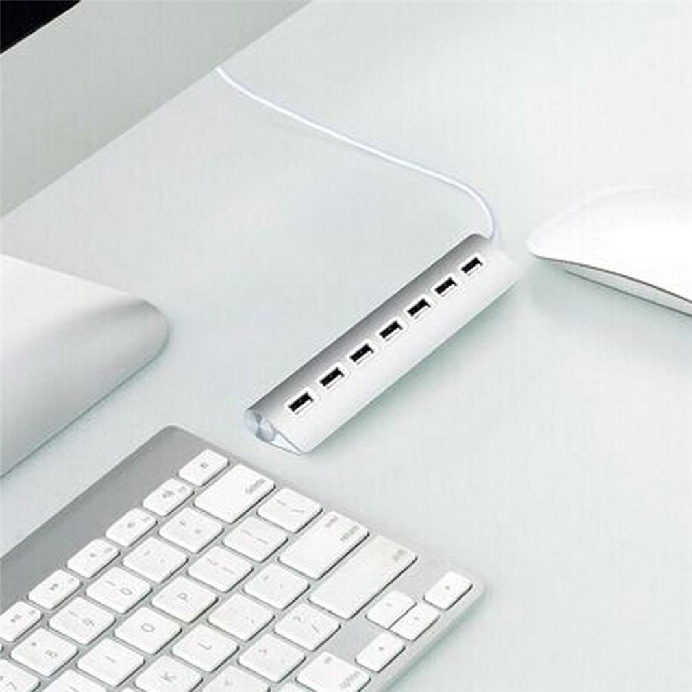 7 ports USB En Aluminium 3.0 MOYEU 5 Gbit/S Haute Vitesse + Adaptateur secteur Pour PC Ordinateur Portable Mac