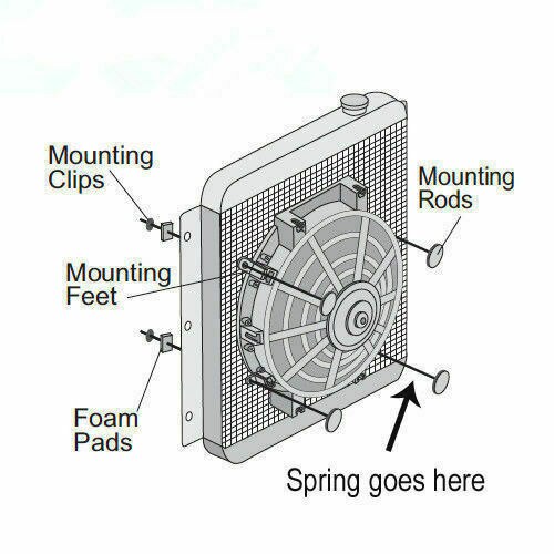 14" Car Fan 80W Push Pull Electric Slim Radiator Fan 12V Cooling Fan & Fittings