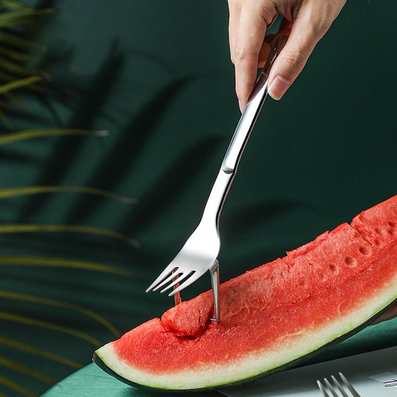 Watermeloen Snijmachine Gesneden Meloen Tool 304 Rvs Vlees Cutter Fruit Slicer Meloen Fruit Snijden Vork Lepel Keuken Accessoires