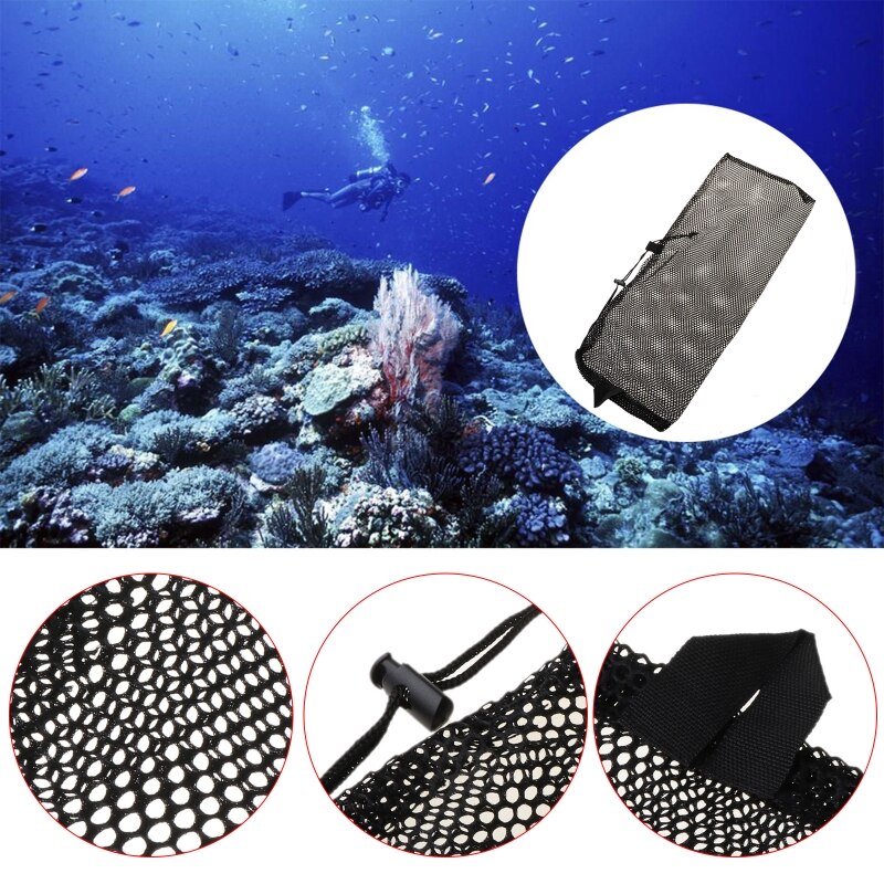 Hurtigttørrende dykkersvømning opbevaringsnettaske scuba snorkel gear beskyttelsesbriller håndtaske  #35/18w