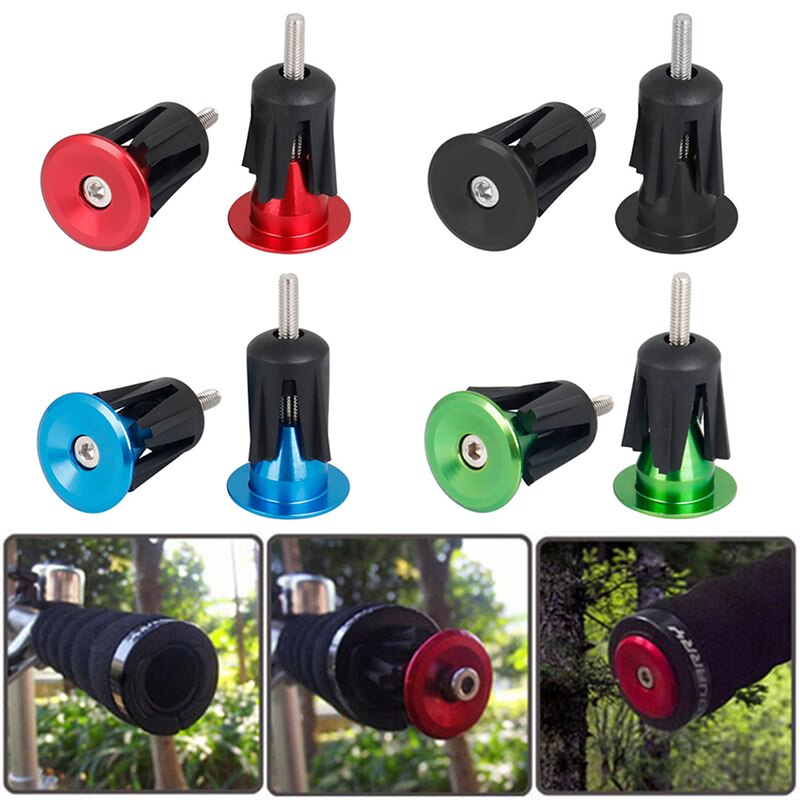 1 pair Bike Grip Handle Bar End Cap Aluminium Alloy MTB Handlebar Grips Plugs Caps for Bicycle Handlebar Accessory