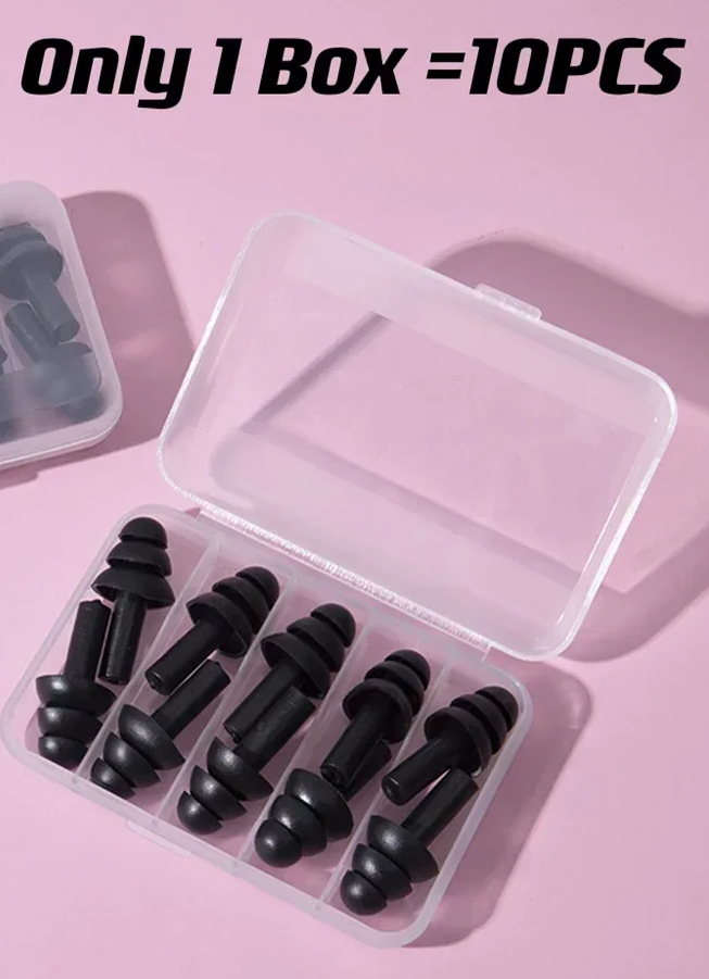 이 Tapones para los oídos para dormir y roncar, 10 Uds., aislamiento acústico, tapones para los oídos de silicona impermeables, tapones para los oídos antiruido para dormir: Rojo