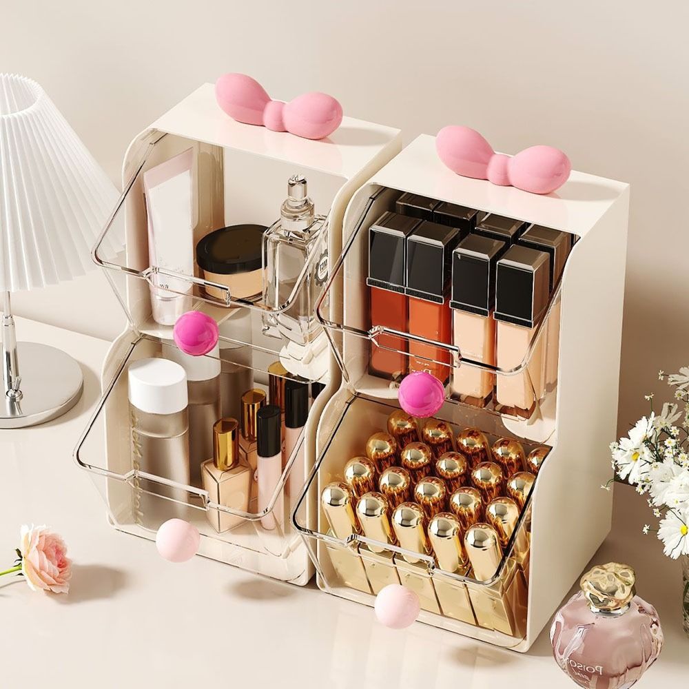 Pojemnik na herbatę w torebkach z tworzywa sztucznego, 2-poziomowy, o dużej pojemności, pojemnik na kapsułki robić kawy, transparentny, z szufladami, organizer na biurko, robić biura.