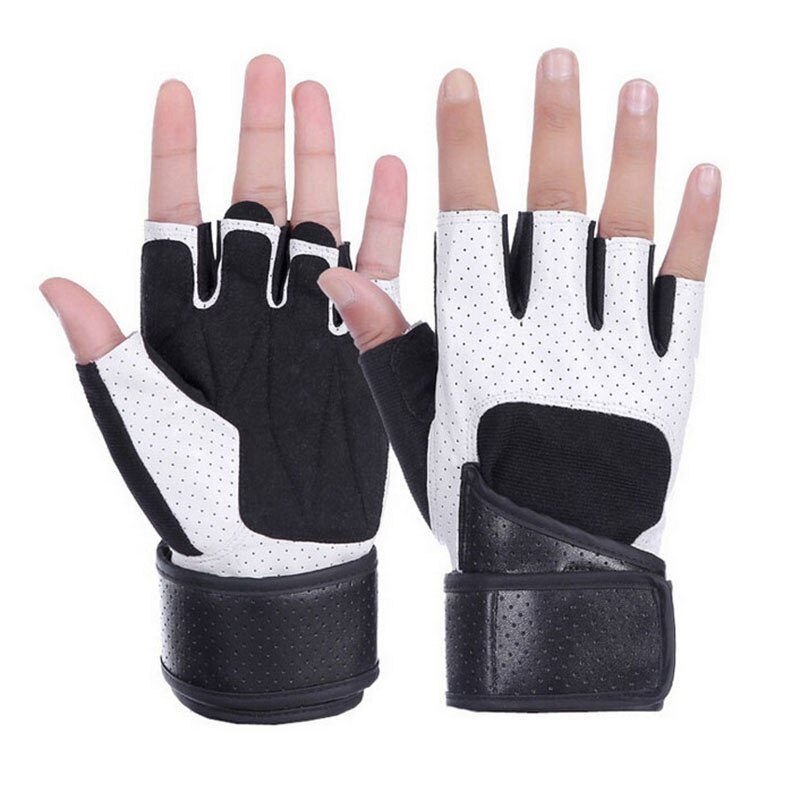 ¡Oferta! Guantes antideslizantes transpirables de medio dedo para hombre y mujer, equipo de pesas para levantamiento de pesas, equipo deportivo largo: Default Title