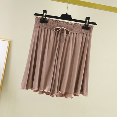Modal kvindelig sommerhjem slid shorts bukser løs afslappet stor størrelse pyjamas bukser blødt bomuld nattøj lounge natbukser kvinder: Khaki / Xl