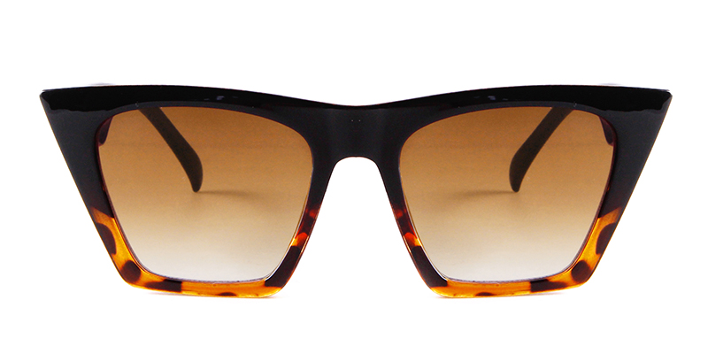 Vintage Square Cat Eye Sunglasses Women Brand Tortoise Shell Black Frame Trendy Oversized Sun Glasses Shades S432: Yellow