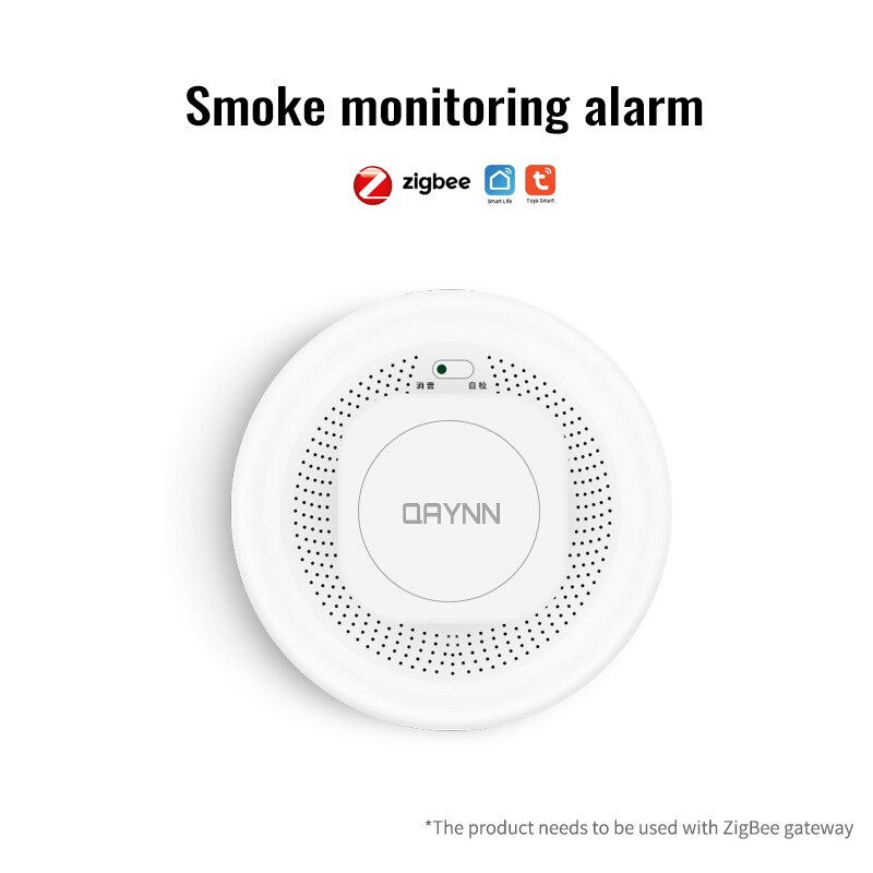 Smoke Detector Sensor Fire Alarm Home Security System Firefighters Tuya ZigBee Smoke Alarm Fire Protection Sound And Light Alarm: Smoke Detector