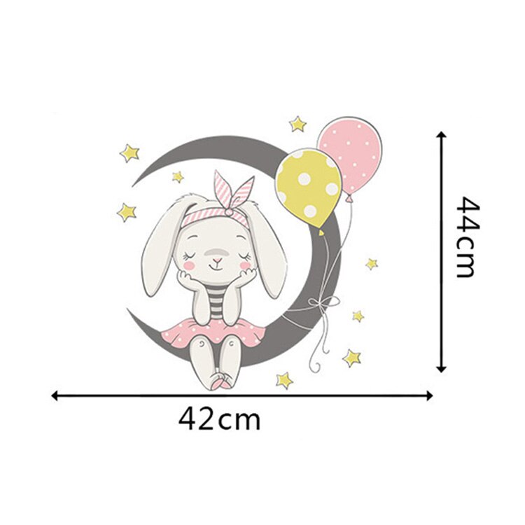 Cute Rabbit Series Wall Sticker For Kids Baby Room Home Decoration Wallpaper Living Room Bedroom Removable Mural Bunny Stickers: Blue