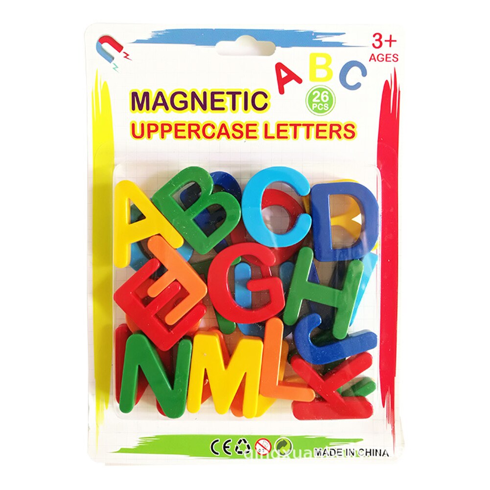 Bambini giocattoli educativi precoci adesivi magnetici maiuscole lettere minuscole giocattolo alfabeto inglese adesivi per frigorifero in plastica: A