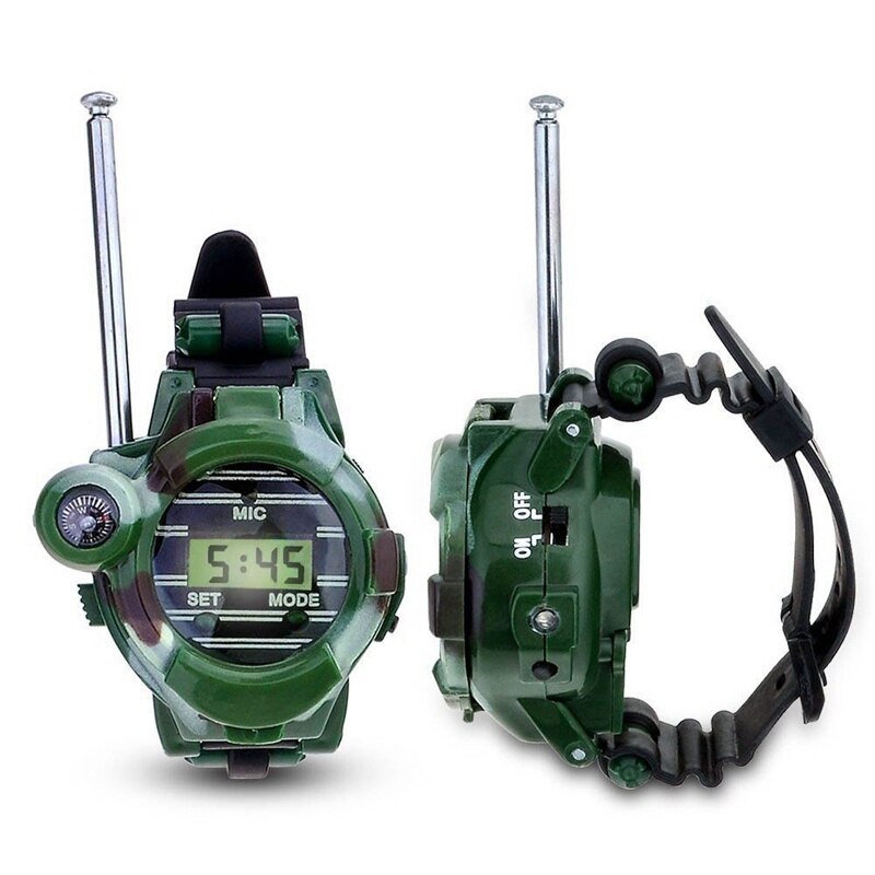 2Pcs Walkie Talkies Horloges Speelgoed Voor Kinderen 7 In 1 Camouflage 2 Way Radio Mini Walky Talky Interphone Klok kinderen Speelgoed