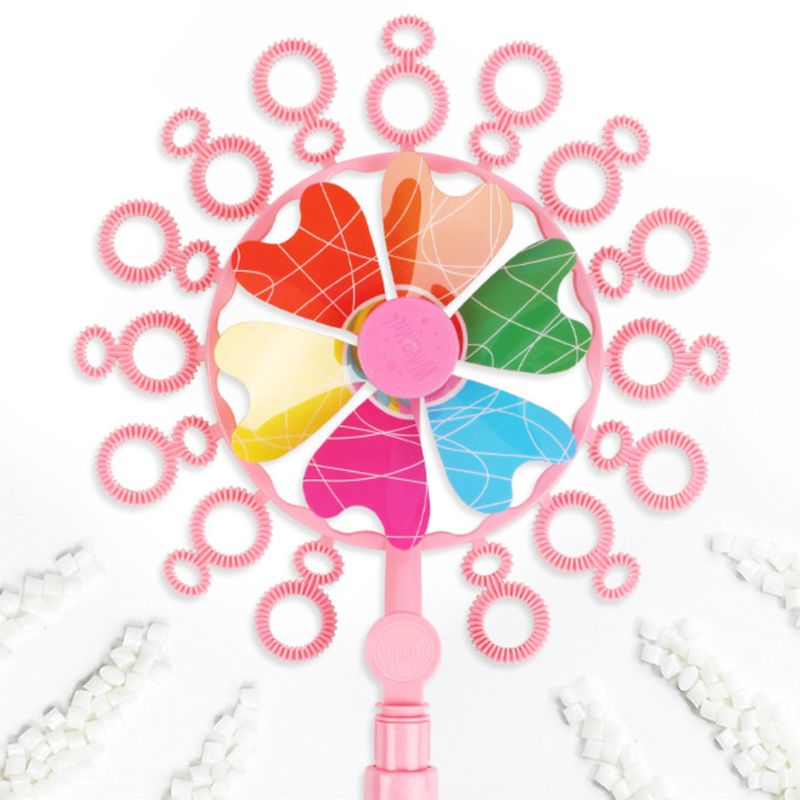 Divertente per Bambini tutto'aperto Giocattoli Doppio Foro Mulino A Vento sbarra Bolla di Sapone Acqua bolla macchina bolla per Bambini Regalo Di Natale