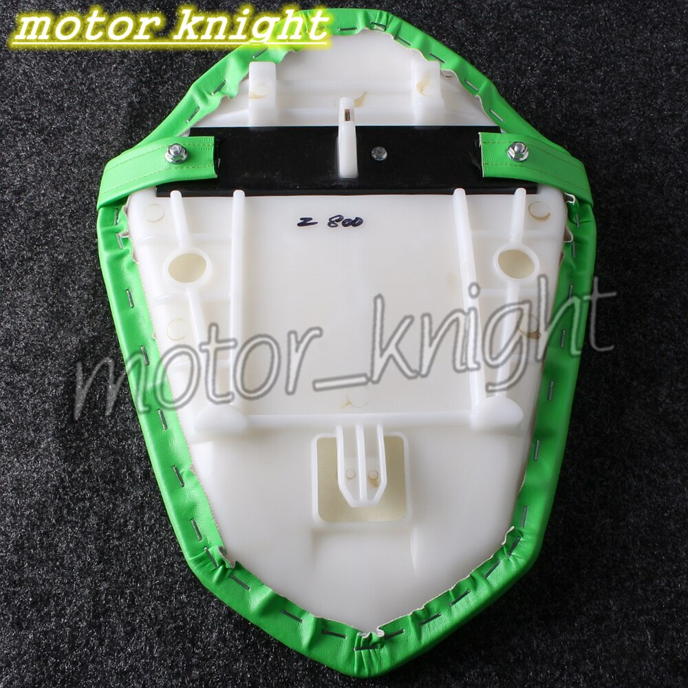 Asiento trasero de cuero para pasajero, cojín suave, compatible con KAWASAKI Z800 13-16, color verde