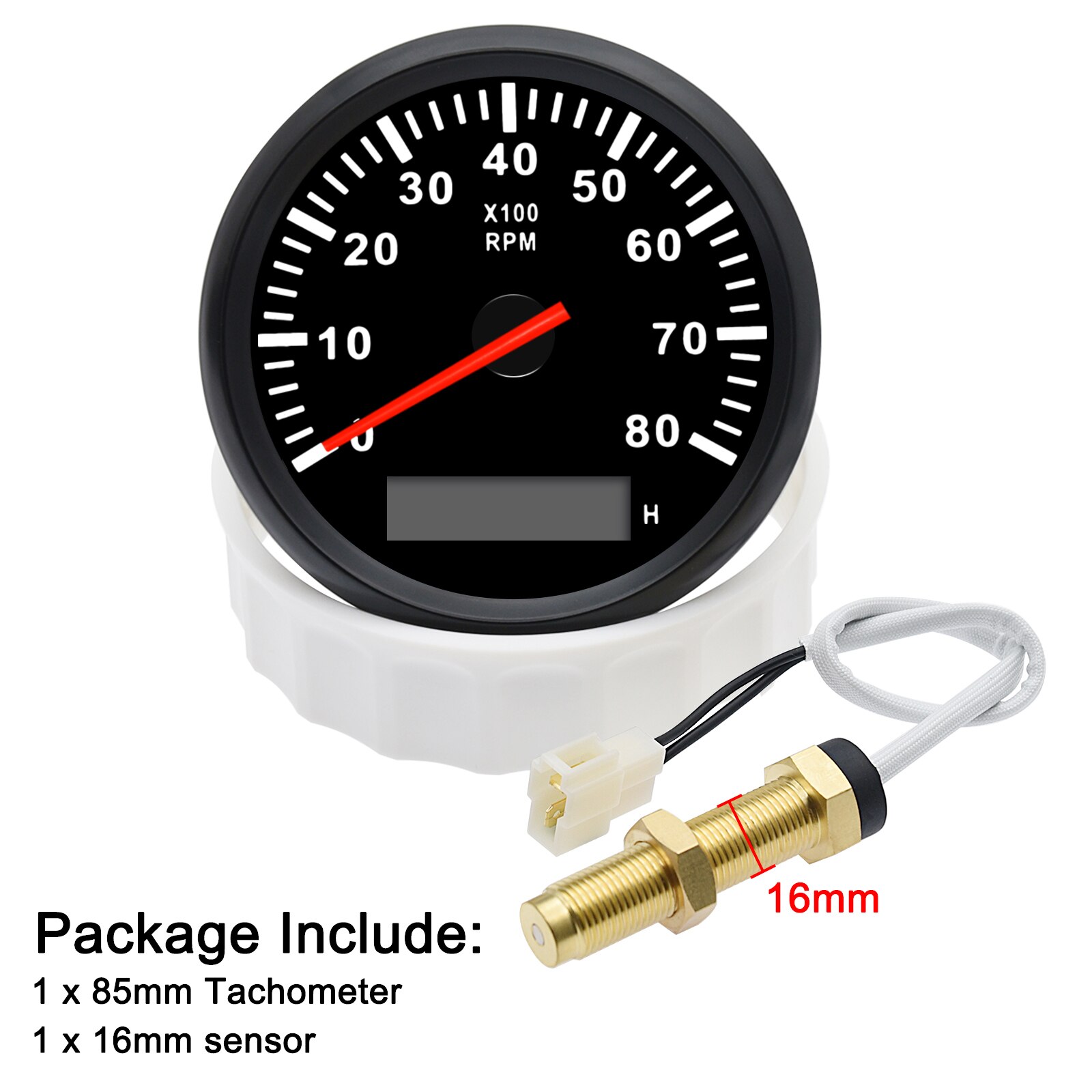 3K-8K PRM Meter + M16 Drehzahlmesser Sensor 85MM Benzin Diesel Motor Tacho Mit LCD Betriebsstundenzähler für Marine Boot Motorrad 4: 8K-BN