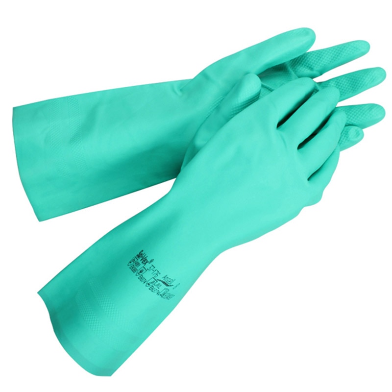 Ansell Chemical Resist Work Gloves Nitrile Rubber Acid And Alkali Resistant Waterproof Anti-Skid Gloves Industrial Laboratory