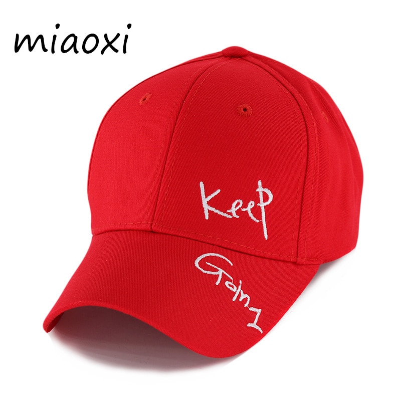 Miaoxi kvinder sommer justerbar afslappet baseball cap voksen rød hat brev hætter til mænd bomuld snapback hip hop hat