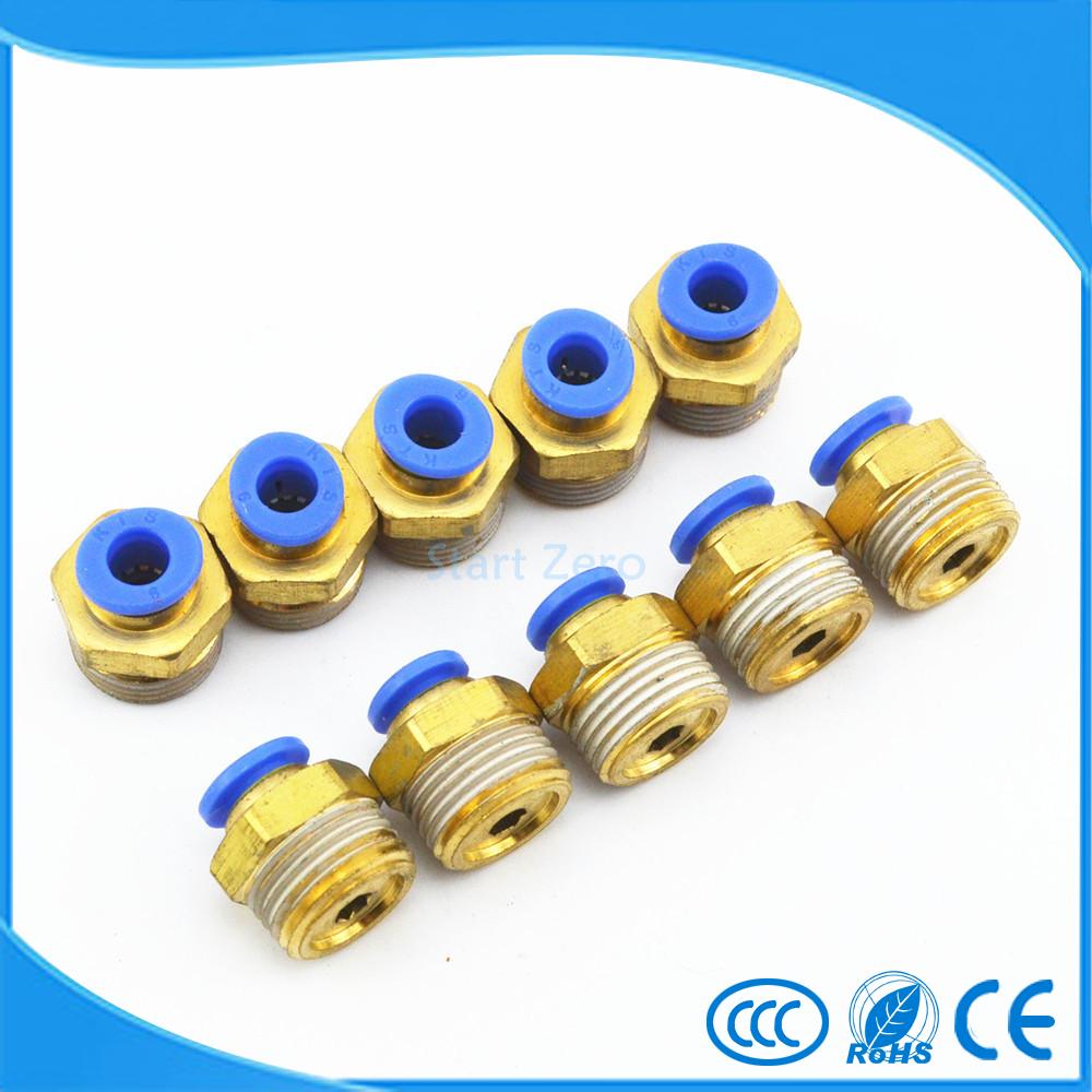 10X 8mm Tube X 3/8'' Male Thread Quick Connector Pneumatic Air Fittings pc8-03