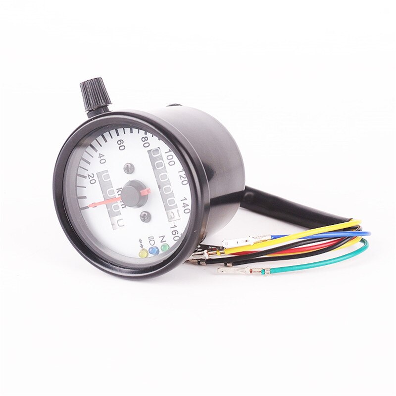 Modified Motorcycle Odometer Motorbike Waterproof LED Speedometer Instrument Retro Double Shell