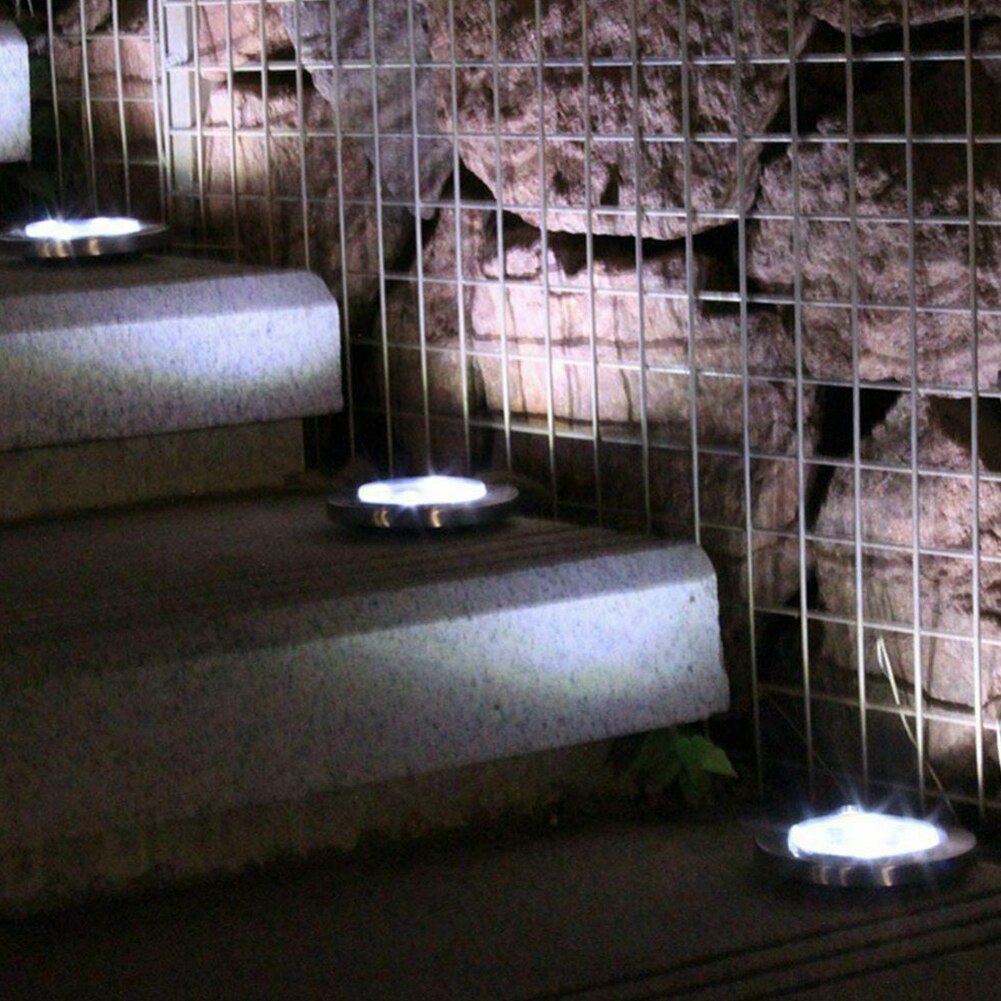 4pcs/set Lawn LED Ground Lights Underground Path Lamp Solar Powered Floor Landscape Garden Decor Yard Outdoor Waterproof Patio