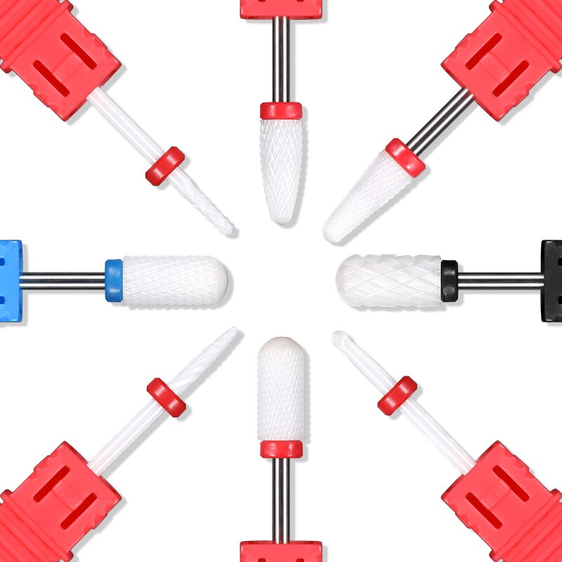 1 Uds. De cabezales de cerámica para pulir uñas, herramienta de plástico, lijadora de cabeza plana, aparato para herramientas de manicura pedicura