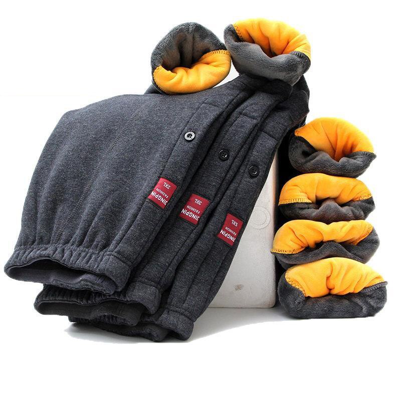 Inverno quente térmica underwear bottoms leggings calças térmicas masculinas de lã de algodão grosso calças íntimas masculinas quentes na altura do joelho