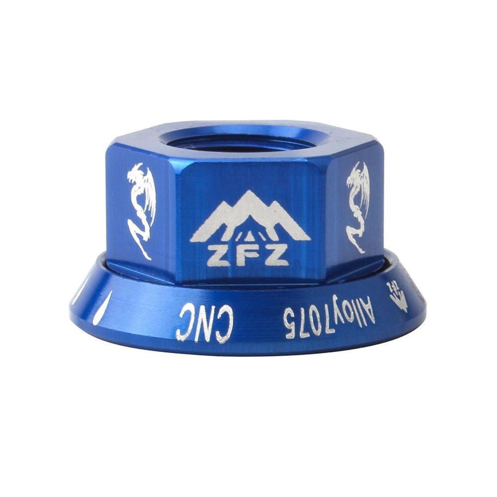 1Pcs Bike M10 Hub Moer Aluminiumlegering Bolt Flens Voorwiel Fiets Gear Road Achter Mtb Vaste Vouwen Wiel schroefdop I9V3: Blauw