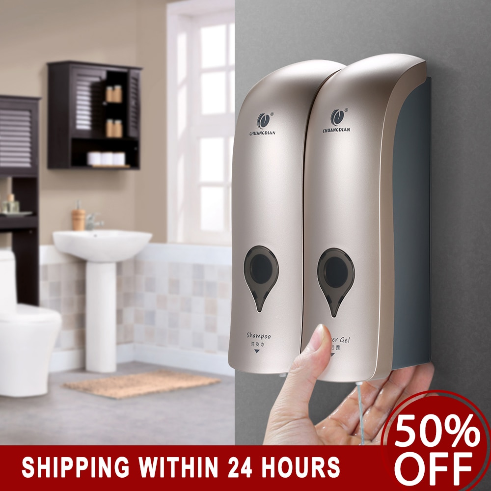 300ml Wall Liquid Soap Dispensers Wall Mounted Manual Soap Dispenser Bathroom Hand Touch Liquid Sanitizer Set For Bathroom