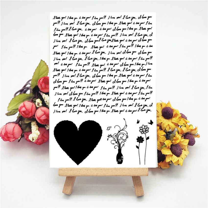 11X16Cm Bergtoppen Transparante Afdichting Clear Postzegels Siliconen Afdichting Roller Postzegels Diy Scrapbook Album/Kaart Productie: Love poems