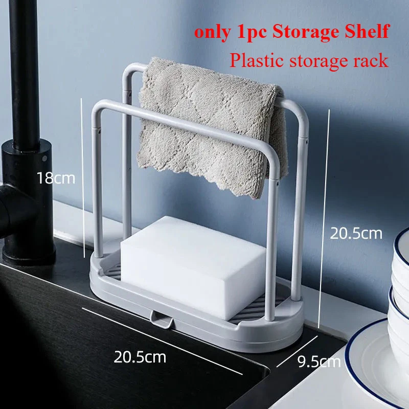 Küche Lappen Abfluss Ständer Küche Zubehör Waschbecken Entwässerung Regal Waschbecken Abfluss Lagerung Korb für Schwamm Lappen Draht Ball: Licht Grau