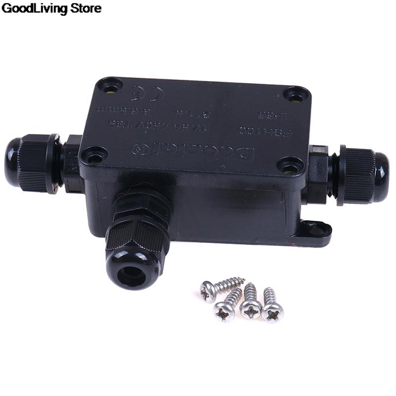 1 PC 3 Way Junction Box IP66 Outdoor Waterproof Electrical Cable Wire Connector Junction Box With Terminal 450V