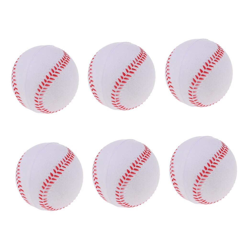 6x Exercise Safety Batting Training Baseball Softball Bouncy Ball White