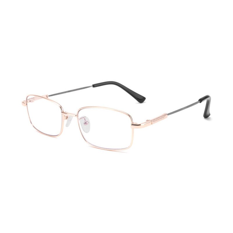 Computer blauw licht filter leesbril half montuur metalen montuur bril dames heren flexibele progressieve presbyopie bril: +250 / Goud