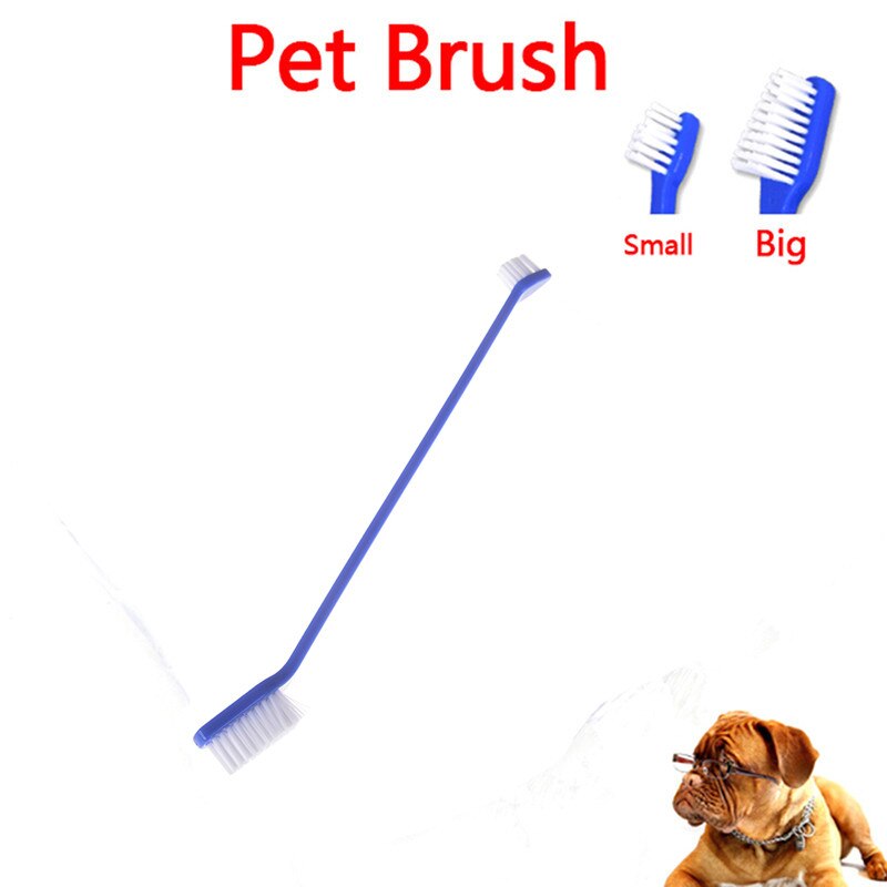 1 Stuks Dual Einde Kat Hond Puppy Tandenborstel Tandheelkundige Grooming Tandenborstel