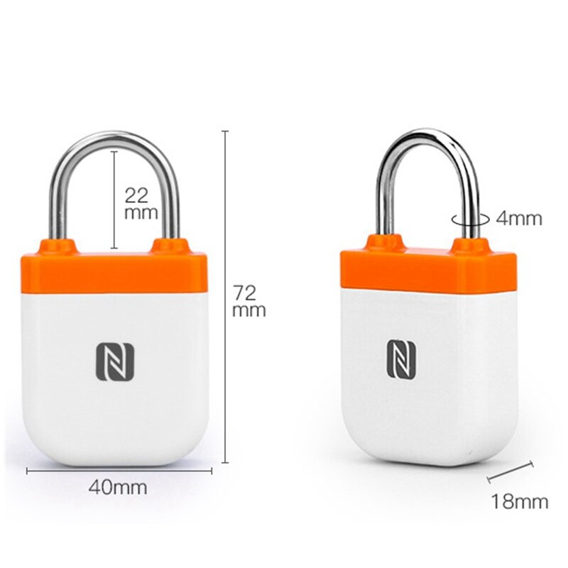 Touch Smart Luggage Lock NFC Bluetooth Smart Keyless Waterproof Lock APP Control Security Anti-Theft Padlock For Android iOS