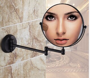 ORB afgewerkte badkamer spiegel make up vouwen badkamerspiegel wandmontage spiegel vouwen cosmetische spiegel dubbelzijdige 3x